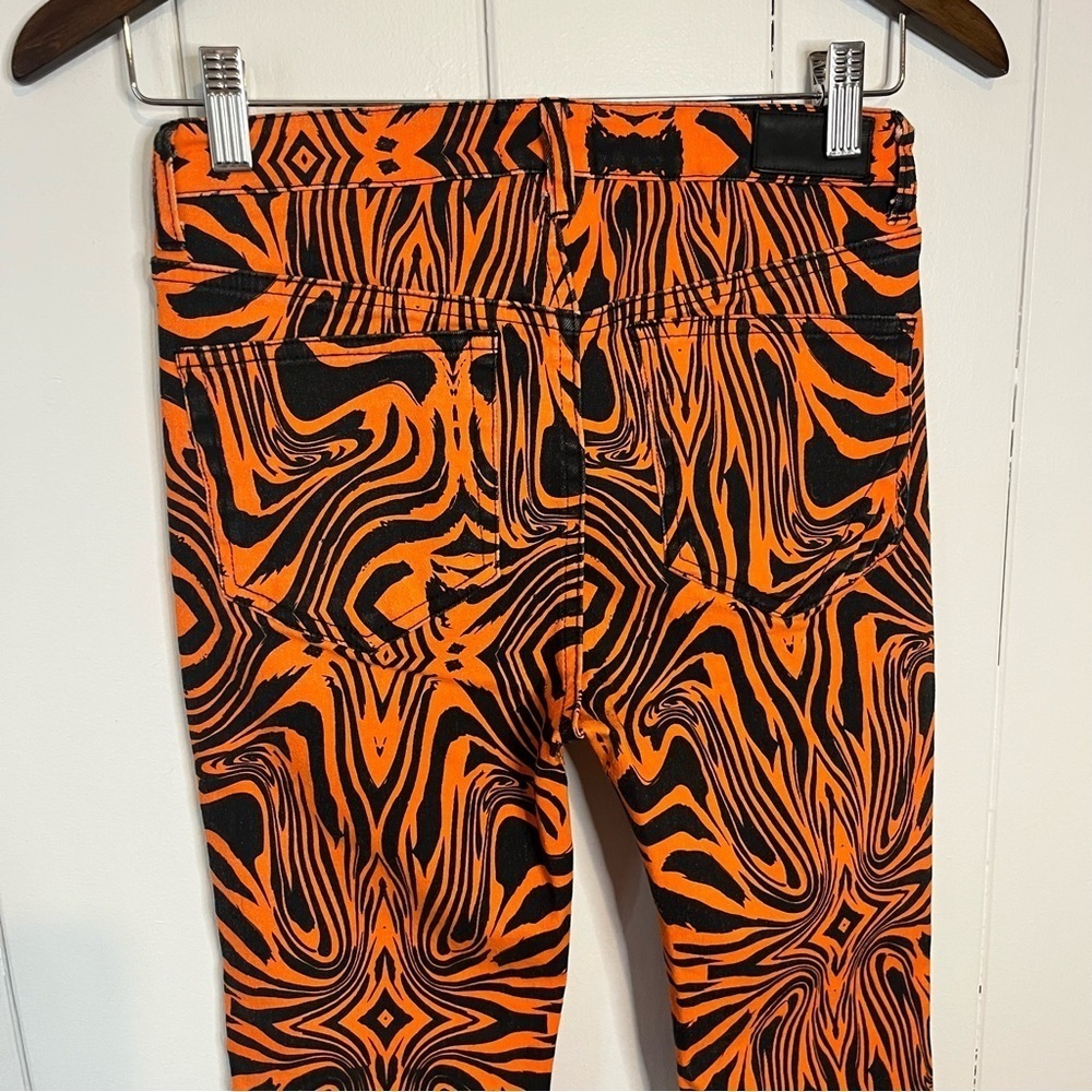 The People VS Orange and Black Abstract Zebra Print Pants. Size 8. - Picture 6 of 7